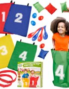 Ikonka Set de joaca miscare animatie si competitie pentru copii 4 in 1 party garden