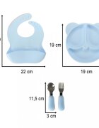 Ikonka Set diversificare din silicon 4 piese Teddy Blue
