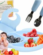 Ikonka Set diversificare din silicon 4 piese Teddy Blue