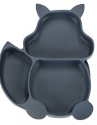 Ikonka Set diversificare hrana bebelusi cu 9 elemente din silicon flexibile fara BPA dark blue Squirrel
