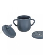 Ikonka Set diversificare hrana bebelusi cu 9 elemente din silicon flexibile fara BPA dark blue Squirrel