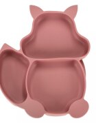 Ikonka Set diversificare hrana bebelusi cu 9 elemente din silicon flexibile fara BPA dark pink Squirrel