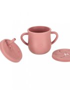 Ikonka Set diversificare hrana bebelusi cu 9 elemente din silicon flexibile fara BPA dark pink Squirrel