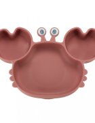Ikonka Set diversificare hrana bebelusi pink Crab realizate din silicon cu 19 elemente