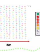 Ikonka Set lumini cortina 3m cu USB telecomanda si 200 LED-uri Multicolore