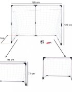 Ikonka Set Poarta de fotbal pentru copii 2 in 1 cu Minge si Pompa incluse dimensiune 185 x 120 x 70 cm