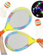 Ikonka Set rachete iluminate de tenis cu minge si fluturas