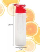 Ikonka Sticla de apa cu infuzor pentru fructe 800 ml Red