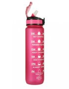 Ikonka Sticla de apa gradata pentru sport pink capacitate 1L