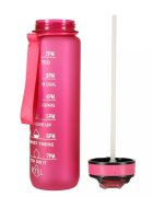 Ikonka Sticla de apa gradata pentru sport pink capacitate 1L