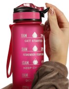 Ikonka Sticla de apa gradata pentru sport pink capacitate 1L
