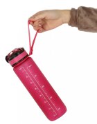 Ikonka Sticla de apa gradata pentru sport pink capacitate 1L