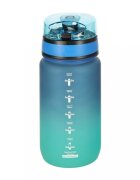 Ikonka Sticla de apa motivationala bluegreen cu marcaje de timp si volum capac anti-scurgere capacitate 600 ml