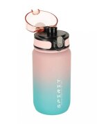 Ikonka Sticla de apa motivationala bluepink cu marcaje de timp si volum capac anti-scurgere capacitate 600 ml