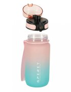 Ikonka Sticla de apa motivationala bluepink cu marcaje de timp si volum capac anti-scurgere capacitate 600 ml