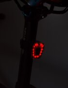 Ikonka Stop bicicleta cu LED incarcare USB rezistenta la apa 100 lumeni Rosu