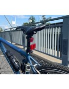 Ikonka Stop bicicleta cu LED incarcare USB rezistenta la apa 100 lumeni Rosu
