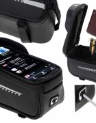 Ikonka Suport impermeabil pentru telefon tip geanta cu montaj Velcro Black
