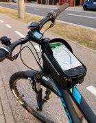 Ikonka Suport impermeabil pentru telefon tip geanta cu montaj Velcro Black