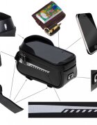 Ikonka Suport impermeabil pentru telefon tip geanta cu montaj Velcro Black