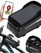 Ikonka Suport impermeabil pentru telefon tip geanta cu montaj Velcro Black