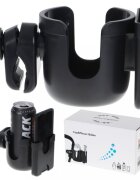 Ikonka Suport pentru sticla si telefon cu prindere pe carucior si tricicleta negru