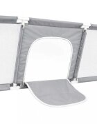 Ikonka Tarc de joaca pentru copii Grey design modern si sigur acces mare cu fermoar porti de fotbal si cos de baschet integrate dimensiune 120 x 180 cm