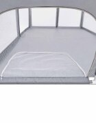 Ikonka Tarc de joaca pentru copii Grey intrare laterala prevazuta cu fermoar buzunar exterior pentru depozitare accesorii dimensiune 180 x 200 cm