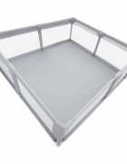 Ikonka Tarc de joaca pentru copii Grey intrare laterala prevazuta cu fermoar buzunar exterior pt depozitare accesorii dimensiune 150 x 200 cm