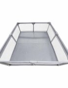 Ikonka Tarc de joaca pentru copii Grey intrare laterala prevazuta cu fermoar buzunar exterior pt depozitare accesorii dimensiune 150 x 200 cm