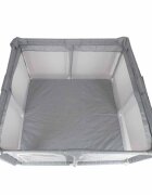 Ikonka Tarc de joaca pentru copii prevazut cu fereastra de acces cu fermoar cadru din otel asamblare simpla dimensiune 120 x 120 cm Grey