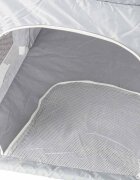 Ikonka Tarc de joaca pentru copii prevazut cu fereastra de acces cu fermoar cadru din otel asamblare simpla dimensiune 120 x 120 cm Grey