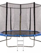 Ikonka Trambulina pentru copii intrare cu fermoar si scara inclusa cu plasa de protectie inalta 183 cm diametru 305 cm capacitatea maxima 150 kg