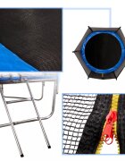 Ikonka Trambulina pentru copii intrare cu fermoar si scara inclusa cu plasa de protectie inalta 183 cm diametru 305 cm capacitatea maxima 150 kg