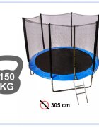 Ikonka Trambulina pentru copii intrare cu fermoar si scara inclusa cu plasa de protectie inalta 183 cm diametru 305 cm capacitatea maxima 150 kg
