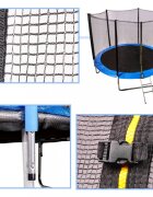 Ikonka Trambulina pentru copii intrare cu fermoar si scara inclusa cu plasa de protectie inalta 183 cm diametru 305 cm capacitatea maxima 150 kg