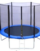 Ikonka Trambulina pentru copii intrare cu fermoar si scara inclusa cu plasa de protectie inalta 183 cm diametru 305 cm capacitatea maxima 150 kg