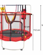 Ikonka Trambulina pentru copii Red cu set complet de accesorii include cos de baschet minge hamac diametru 155 cm pana la 150 kg