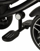 Ikonka Tricicleta pentru copii Trike Fix Elite Black din otel cu sezut reversibil spatar ajustabil bara reglabila copertina cu efecte luminoase si sonore varsta 2-6 ani