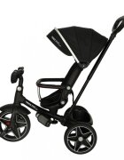 Ikonka Tricicleta pentru copii Trike Fix Elite Black din otel cu sezut reversibil spatar ajustabil bara reglabila copertina cu efecte luminoase si sonore varsta 2-6 ani