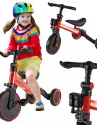 Ikonka Tricicleta pentru copii Trike Fix Red cu pedale 3 in 1 ghidon si sa reglabile cadru din otel roti din spuma pentru copii cu varsta cuprinsa intre 15 si 4 ani si 30kg