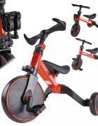 Ikonka Tricicleta pentru copii Trike Fix Red cu pedale 3 in 1 ghidon si sa reglabile cadru din otel roti din spuma pentru copii cu varsta cuprinsa intre 15 si 4 ani si 30kg