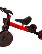 Ikonka Tricicleta pentru copii Trike Fix Red cu pedale 3 in 1 ghidon si sa reglabile cadru din otel roti din spuma pentru copii cu varsta cuprinsa intre 15 si 4 ani si 30kg