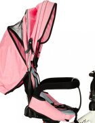 Ikonka Tricicleta pentru copii Trike Fix V3 Pink cu scaun rotativ 360 si control parental pozitie somn suport picioare amortizor spate 2 seturi suport picioruse Roti cauciuc EVA