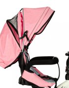 Ikonka Tricicleta pentru copii Trike Fix V3 Pink cu scaun rotativ 360 si control parental pozitie somn suport picioare amortizor spate 2 seturi suport picioruse Roti cauciuc EVA