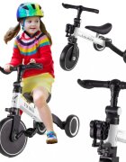 Ikonka Tricicleta pentru copii Trike Fix White cu pedale 3 in 1 ghidon si sa reglabile cadru din otel roti din spuma pentru copii cu varsta cuprinsa intre 15 si 4 ani si 30kg
