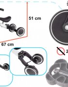 Ikonka Tricicleta pentru copii Trike Fix White cu pedale 3 in 1 ghidon si sa reglabile cadru din otel roti din spuma pentru copii cu varsta cuprinsa intre 15 si 4 ani si 30kg