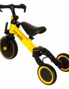 Ikonka Tricicleta pentru copii Trike Fix Yellow cu pedale 3 in 1 ghidon si sa reglabile cadru din otel roti din spuma pentru copii cu varsta cuprinsa intre 15 si 4 ani si 30kg