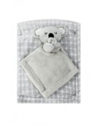 Infancie Set cadou pentru bebelusi cu paturica din fleece si jucarie ursulet gri