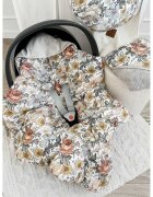 Infantilo Paturica de infasat pentru scaun auto Velvet flori retro bej